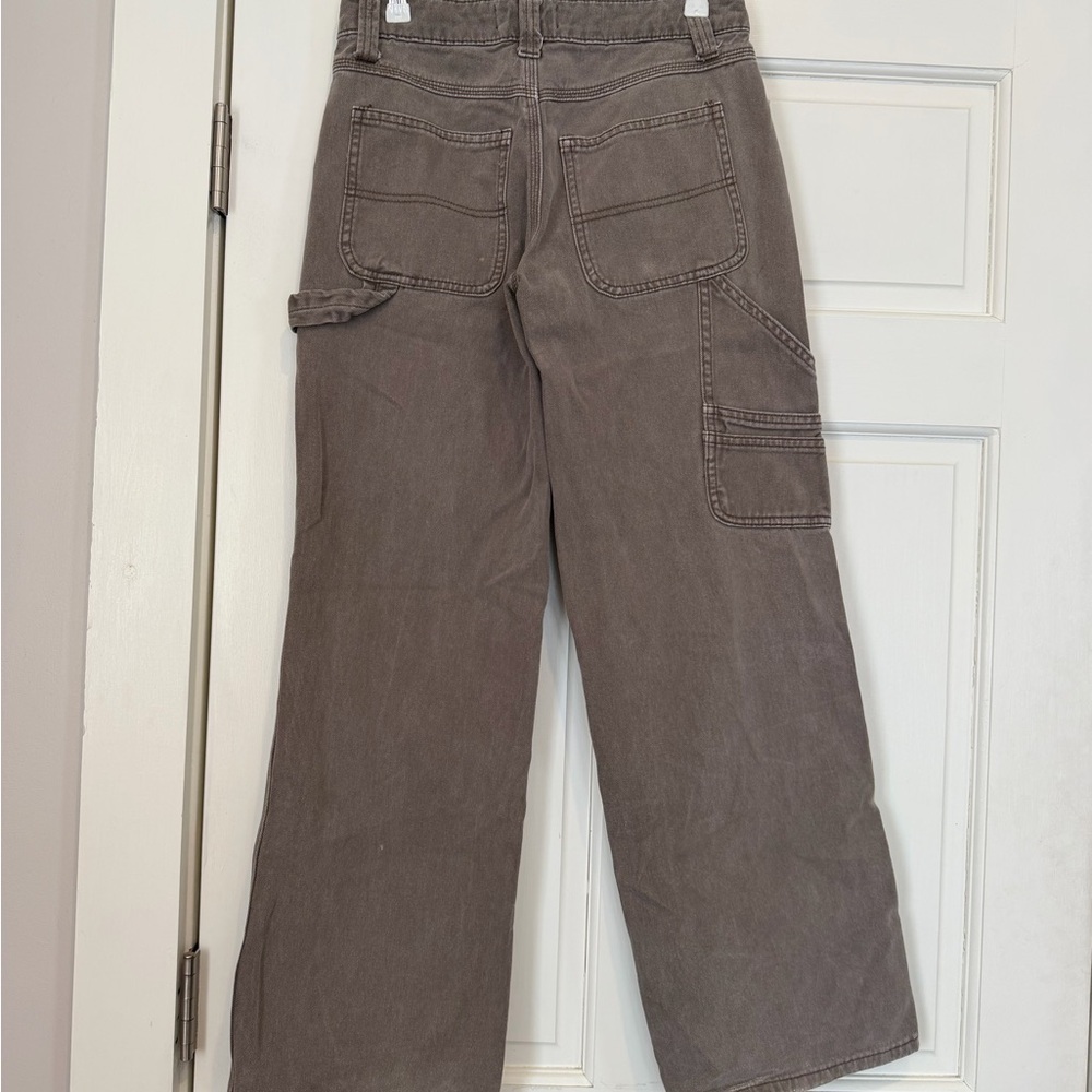 RSQ Brown Wide-Leg Carpenter Jeans - Picture 3 of 4